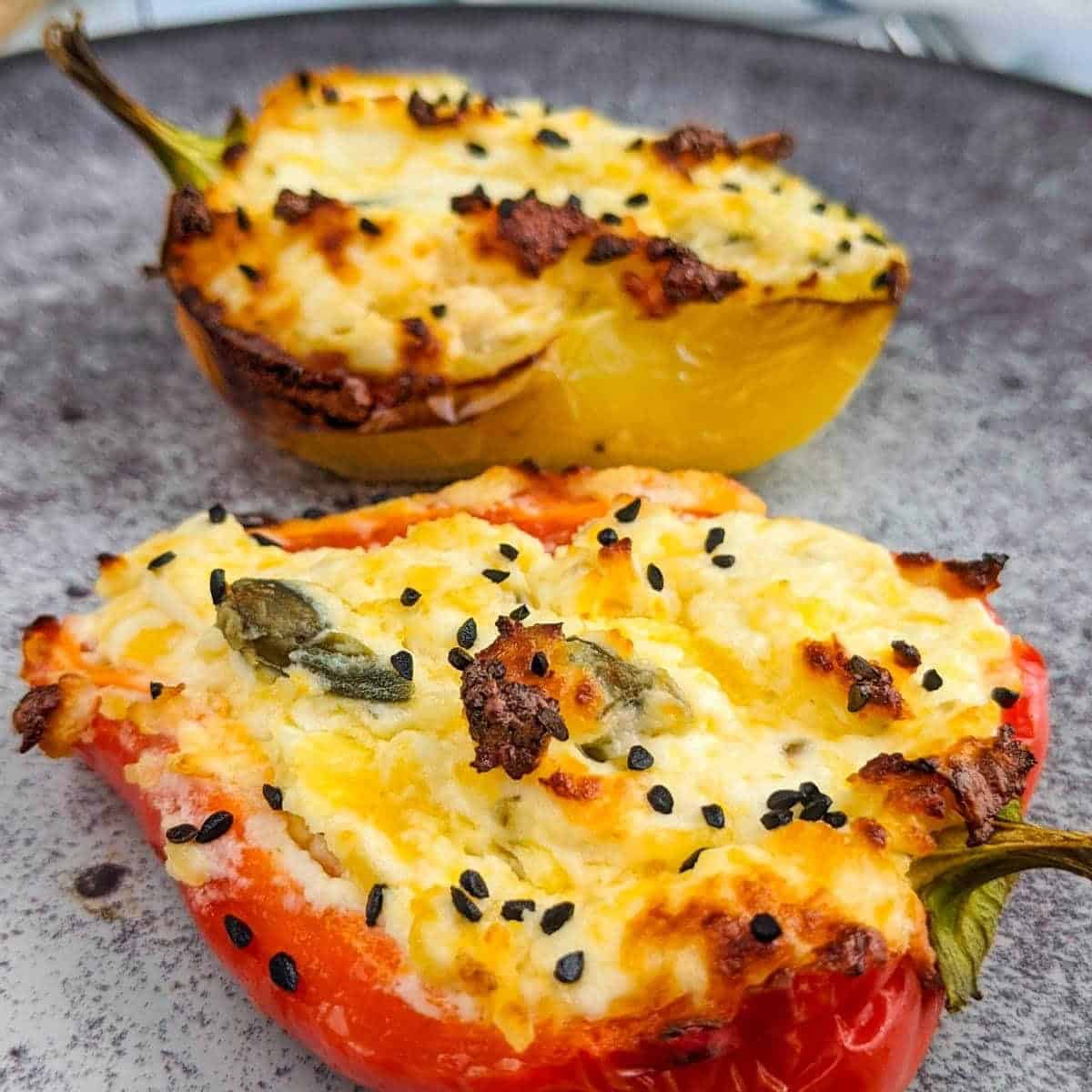 Baked Bell Peppers Stuffed With Cream Cheese