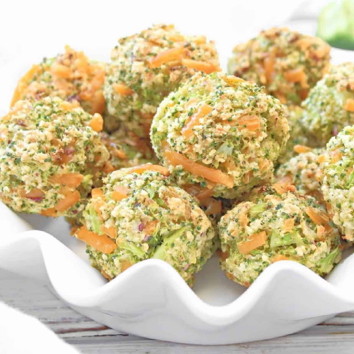Baked Broccoli Cheese Balls Vegan Recipe