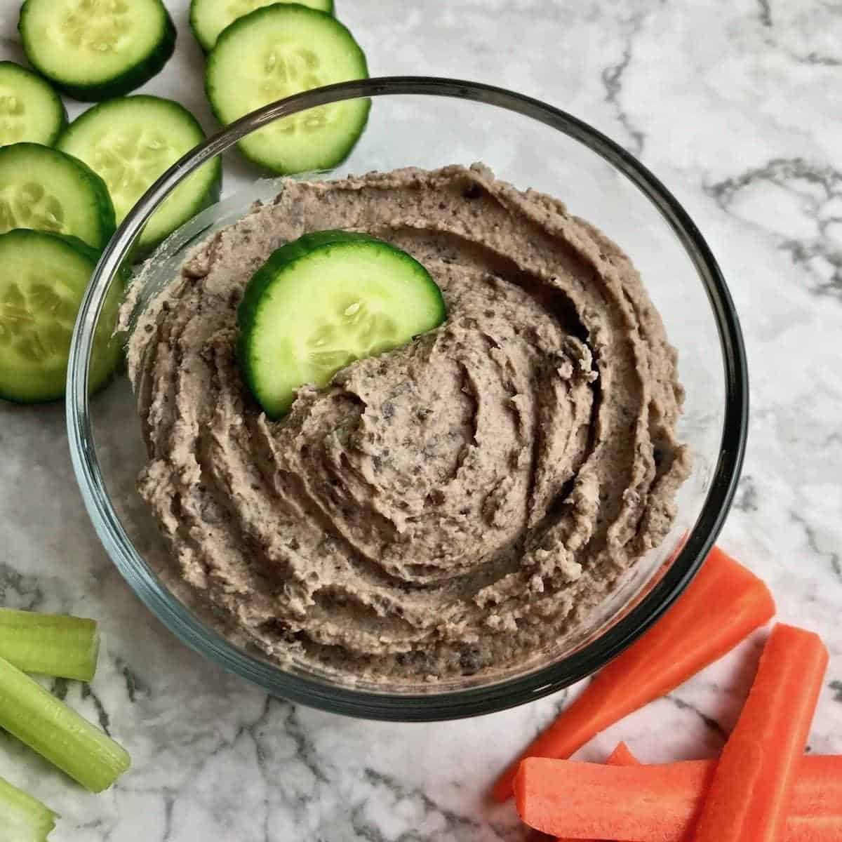 Black Bean Hummus Dip Oil Free
