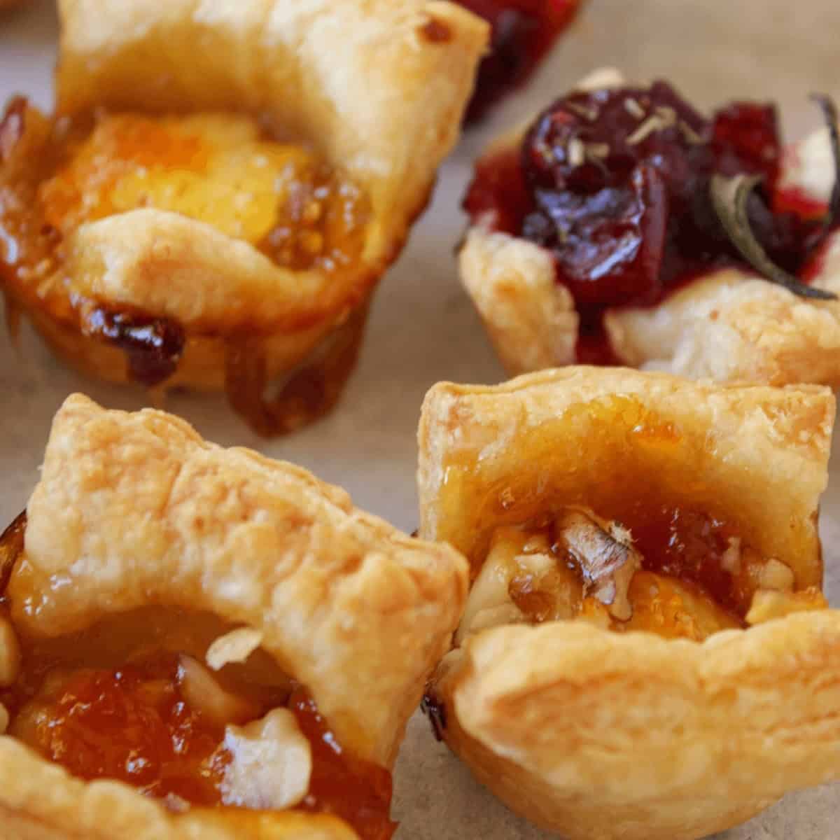 Brie And Jam Puff Pastry Bites