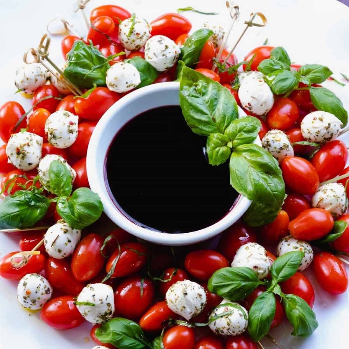 Caprese Salad Christmas Wreath