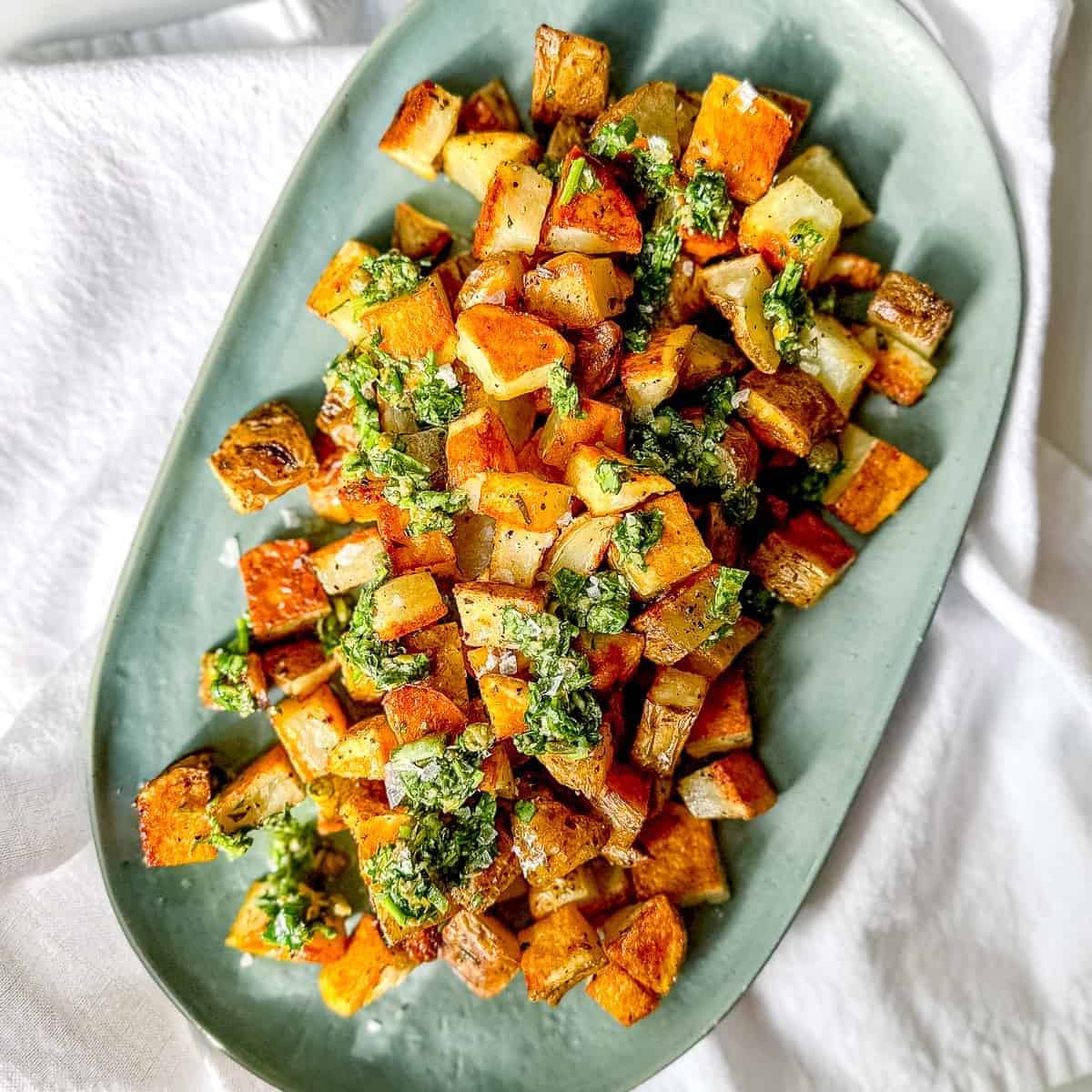 Crispy Roasted Potatoes With Herb Salsa Verde