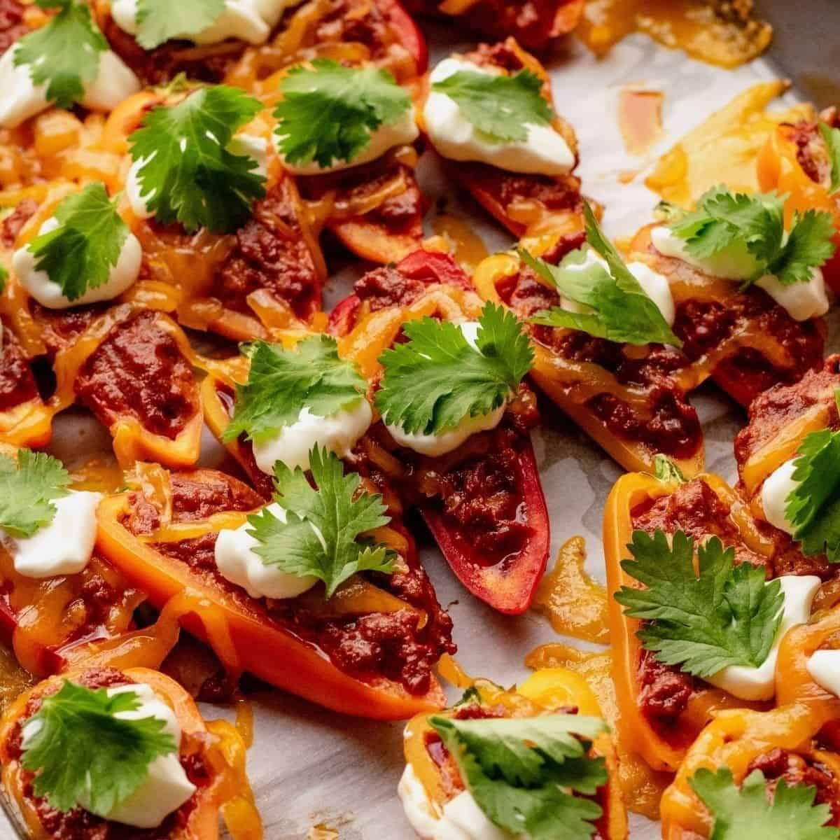 Easy Mini Sweet Bell Pepper Nachos