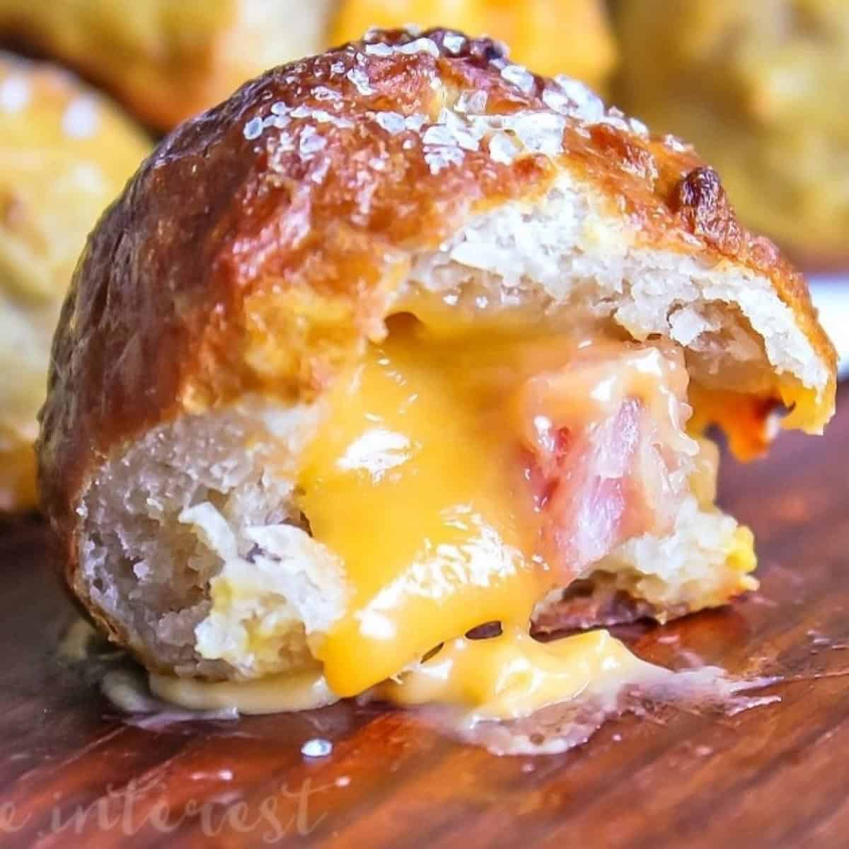 Ham Cheese Pretzel Bombs