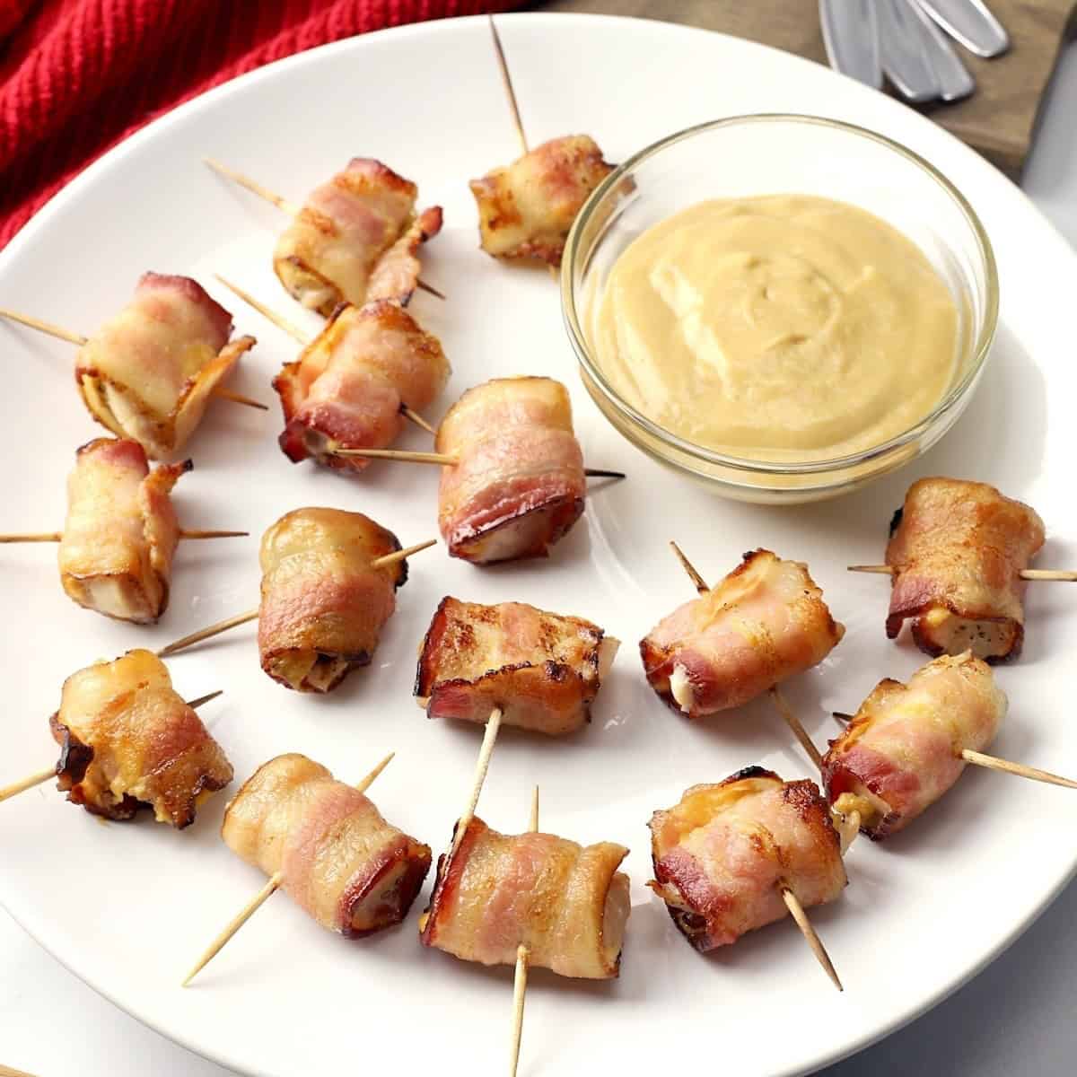 Honey Mustard Bacon Wrapped Chicken Bites