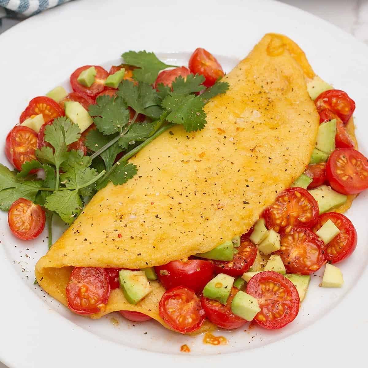 Just Egg Omelette With Roasted Cherry Tomatoes