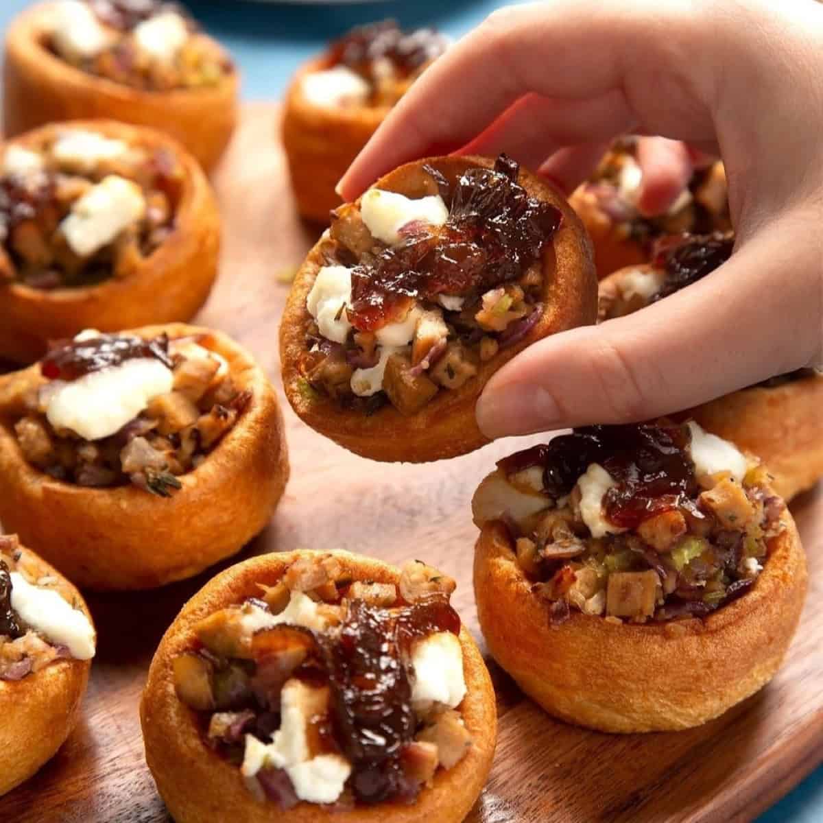 Mini Yorkshires With Vegetarian Stuffing Recipe