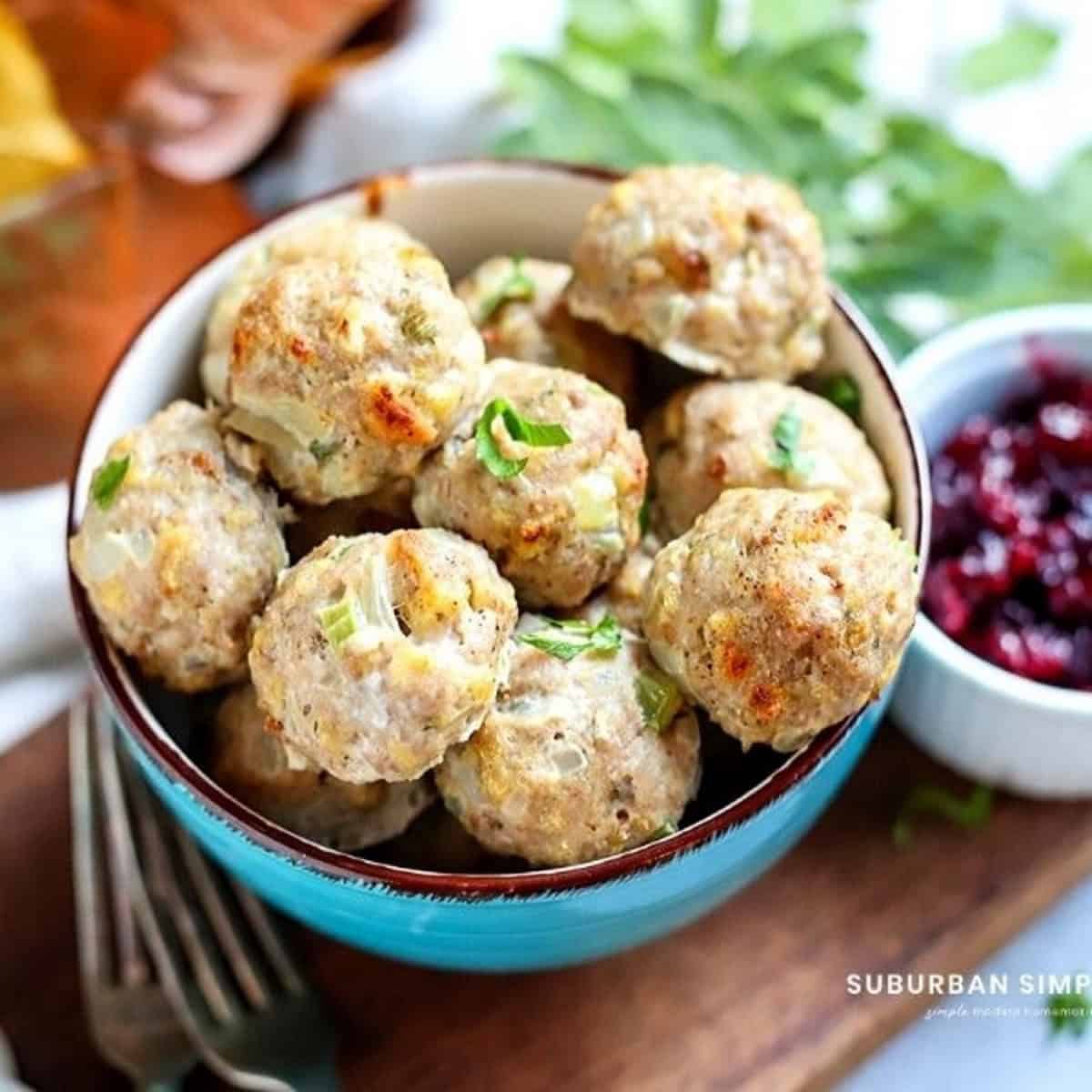 Turkey Stuffing Meatballs